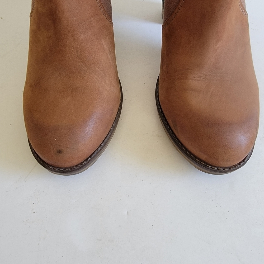 Desigual Tan Suede Ankle Boots Size 41 US 10 Boho Pink Turquoise Floral Eclectic - Picture 3 of 16